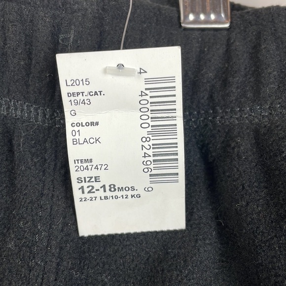 NWT The Children’s Place Fleece Pants SZ 12-18 mos Black Soft Elastic Waist Band - Picture 6 of 7